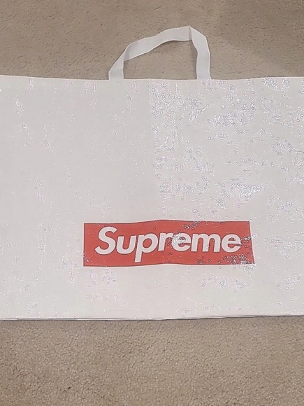 Supreme Large Shopping Bag White & Red